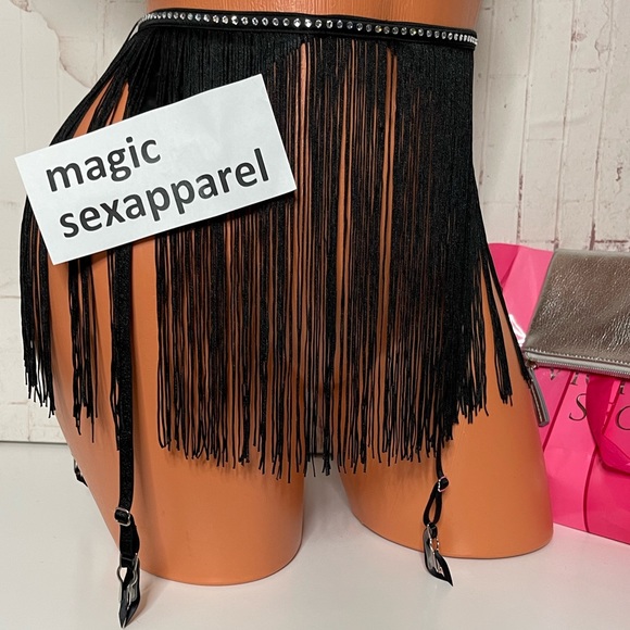 Victoria's Secret Other - VS LUXE XS/S M/L CRYSTAL FRINGE EMBELLISHMENTS RHINESTONES BLING GARTER BELT